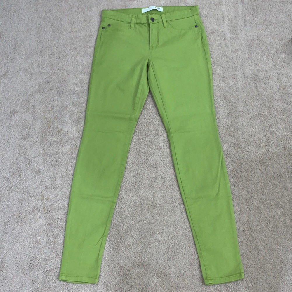 Green slim jeans